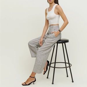 Reformation Cruise Linen Pant pinstripe wide leg 4 timeless 🌞 summery!